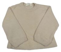 Pudrový chlupatý crop svetr H&M