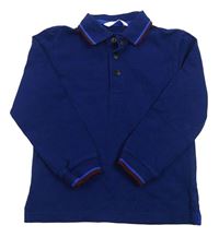Tmavomodré vzorované polo triko M&S