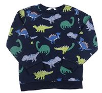 Tmavomodrá mikina s dinosaury M&S