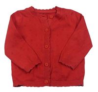 Červený propínací svetr s dirkovaným vzorem Mothercare