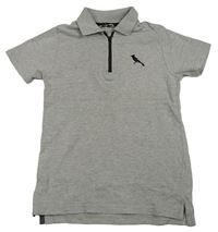 Šedé vzorované polo tričko s límečkem Pep&Co.