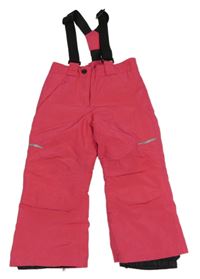 Tmavorůžové šusťákové oteplovačky s kšandami Lupilu 