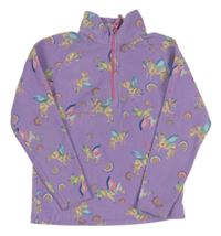 Lila fleecová propínací mikina s jednorožci Mountain Warehouse