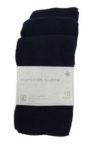 Nové - 3x - Tmavomodré punčocháče F&F