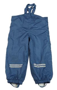 Modré šusťákové podšité laclové kalhoty Pocopiano