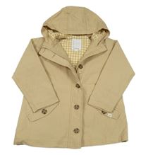 Béžová šusťáková jarní bunda s kapucí Vertbaudet