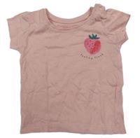 Světlerůžové triko s jahůdkou Primark