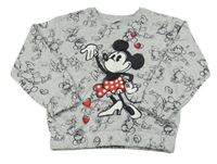 Šedá melírovaná mikina s Minnií Disney