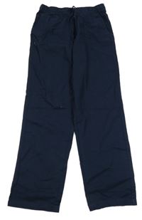 Tmavomodré plátěné kalhoty H&M