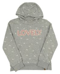 Šedá mikina s koníky a kapucí Yigga 