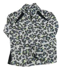 Šedo-limetková vzorovaná propínací sportovní mikina Next