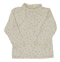 Bílé triko s listy a rolákem Orchestra