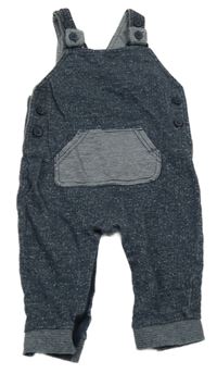 Tmavomodré melírované laclové tepláky s klokankou George