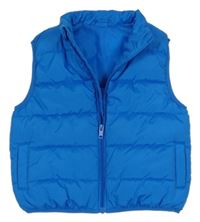 Safírová šusťáková prošívaná zateplená vesta Dunnes