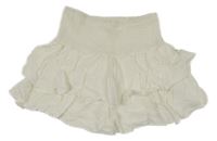 Bílá plátěná vrstvená sukně 