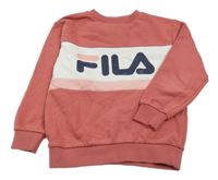 Růžovo-bílá mikina s logem Fila