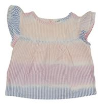 Bílo-růžovo-modrá pruhovaná halenka Kiki&Koko