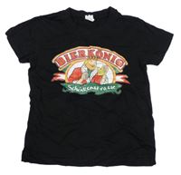 Černé tričko s potiskem Roly