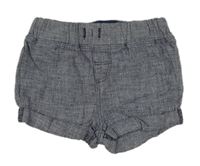 Modro-bílé vzorované plátěné kraťasy H&M