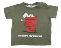 Khaki tričko se Snoopym H&M