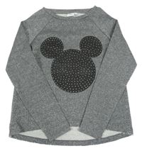 Šedá třpytivá mikina s Mickeym Disney 