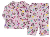 Světlerůžové puntíkaté flanelové pyžamo s Minnie Disney