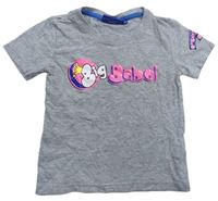 Šedé melírované tričko s logem Big Babol