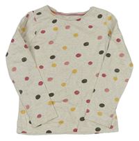 Pudrovo-smetanovo-barevné puntíkaté melírované triko zn. Mothercare