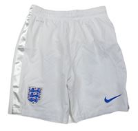 Bílé funkční fotbalové kraťasy s erbem England  Nike 