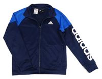 Tmavomodro-modrá propínací sportovní mikina Adidas