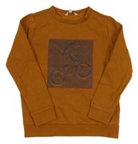 Medová mikina s cyklistou