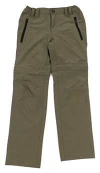 Šedohnědé šusťákové outdoorové kalhoty s odepínacími nohavicemi CMP