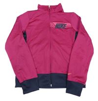 Malinovo-tmavomodrá propínací sportovní mikina s logem Nike