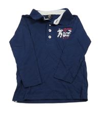 Tmavomodré triko s kosmonautem a límečkem Kiki&Koko