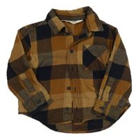 Hnědo-černá kostkovaná košile H&M