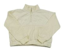 Smetanová teplákovo/šusťáková crop mikina s prošíváním PRIMARK