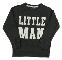 Černošedá melírovaná slabá mikina s nápisy Next