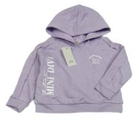 Nové - fialová mikina s nápisy a kapucí RIVER ISLAND