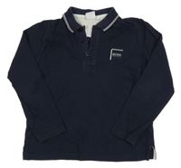 Tmavomodré mikinotriko s logem a límečkem HUGO BOSS