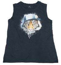 Černé tílko s tygrem C&A