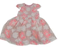 Smetanovo-růžové květované šaty St. Bernard