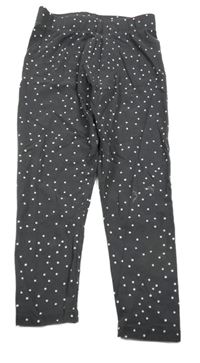 Tmavošedo-bílé puntíkaté legíny Nutmeg