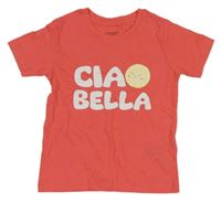 Jahodové tričko s nápisy a citronem PRIMARK