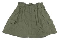 Khaki cargo paper bag plátěná sukně Next