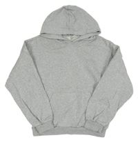Světlešedá melírovaná mikina s kapsou a kapucí H&M