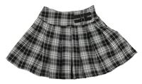 Černo-bílá kostkovaná sukně s přezkami PRIMARK