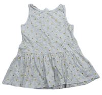 Světlešedé melírované puntíkované bavlněné šaty H&M