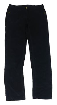 Černé manšestrové skinny kalhoty Pocopiano