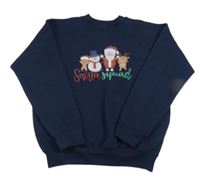 Tmavomodrá mikina s vánočním motivem