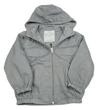 Šedá melírovaná šusťáková jarní bunda s kapucí M&S